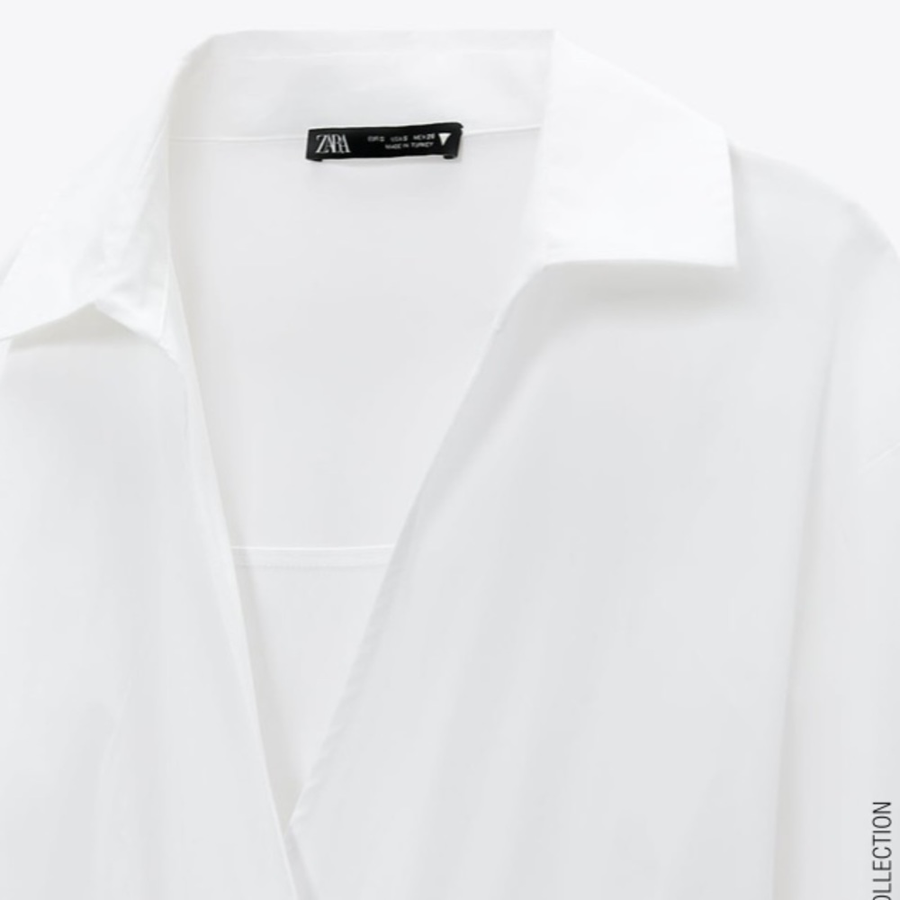 NWT. Zara White Poplin Jumpsuit Dress. Size S. - Picture 8 of 10